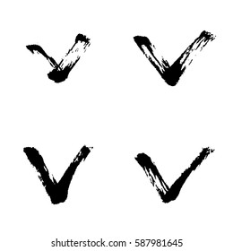Hand-drawn grunge pattern with a dry brush using black ink. Pattern made of geometric shapes, triangles. Vector background can be used in printing, fabric, packaging, fashion, wraping