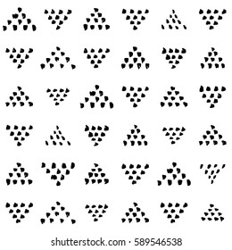 Hand-drawn grunge pattern with a dry brush using black ink. Pattern made of geometric shapes, strokes and spots. Vector background can be used in printing, fabric, packaging, fashion, wraping