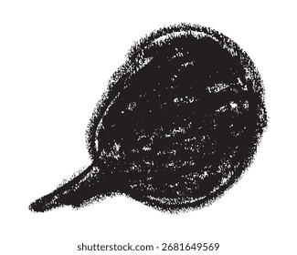 Una burbuja de discurso grunge dibujada a mano con una textura de crayón negro y azul. Este garabato artístico es perfecto para cómics, diálogos, comentarios en redes sociales y cajas de citas.
