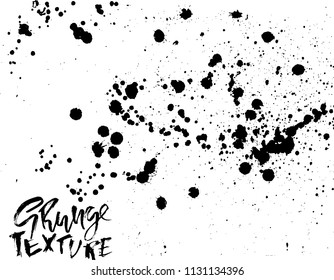 Handdrawn grunge texture. Abstract ink drops background. Black and white grunge illustration. Vector watercolor artwork pattern.