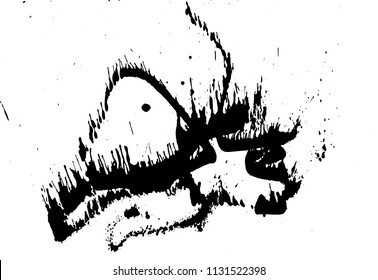 Handdrawn grunge texture. Abstract ink drops background. Black and white grunge illustration. Vector watercolor artwork pattern.