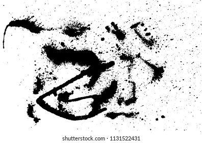 Handdrawn grunge texture. Abstract ink drops background. Black and white grunge illustration. Vector watercolor artwork pattern.