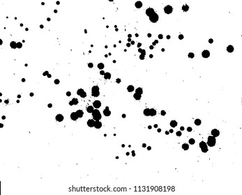 Handdrawn grunge texture. Abstract ink drops background. Black and white grunge illustration. Vector watercolor artwork pattern.