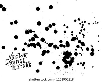 Handdrawn grunge texture. Abstract ink drops background. Black and white grunge illustration. Vector watercolor artwork pattern.