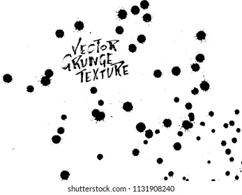 Handdrawn grunge texture. Abstract ink drops background. Black and white grunge illustration. Vector watercolor artwork pattern.