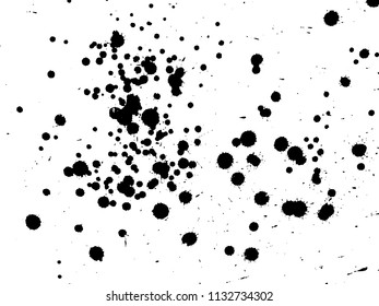 Handdrawn grunge texture. Abstract ink drops background. Black and white grunge illustration. Vector watercolor artwork pattern.