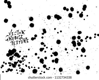 Handdrawn grunge texture. Abstract ink drops background. Black and white grunge illustration. Vector watercolor artwork pattern.