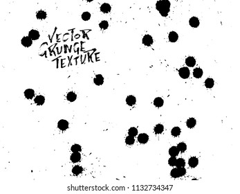 Handdrawn grunge texture. Abstract ink drops background. Black and white grunge illustration. Vector watercolor artwork pattern.