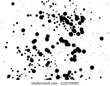 Handdrawn grunge texture. Abstract ink drops background. Black and white grunge illustration. Vector watercolor artwork pattern.