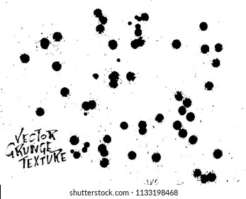 Handdrawn grunge texture. Abstract ink drops background. Black and white grunge illustration. Vector watercolor artwork pattern.