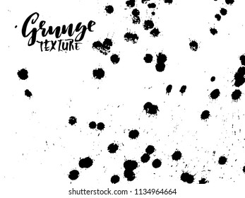 Handdrawn grunge texture. Abstract ink drops background. Black and white grunge illustration. Vector watercolor artwork pattern.