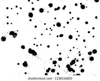 Handdrawn grunge texture. Abstract ink drops background. Black and white grunge illustration. Vector watercolor artwork pattern.