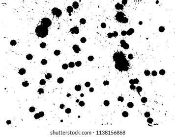 Handdrawn grunge texture. Abstract ink drops background. Black and white grunge illustration. Vector watercolor artwork pattern.