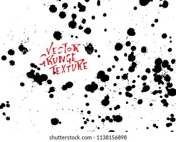 Handdrawn grunge texture. Abstract ink drops background. Black and white grunge illustration. Vector watercolor artwork pattern.
