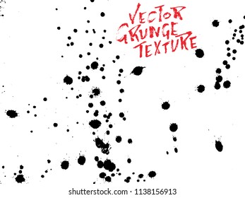 Handdrawn grunge texture. Abstract ink drops background. Black and white grunge illustration. Vector watercolor artwork pattern.