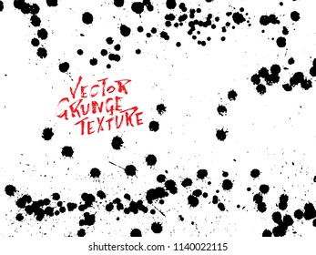 Handdrawn grunge texture. Abstract ink drops background. Black and white grunge illustration. Vector watercolor artwork pattern.