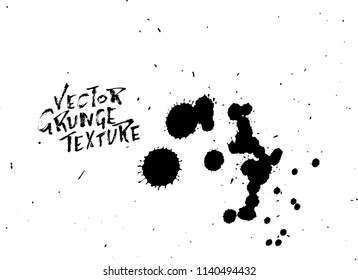 Handdrawn grunge texture. Abstract ink drops background. Black and white grunge illustration. Vector watercolor artwork pattern.