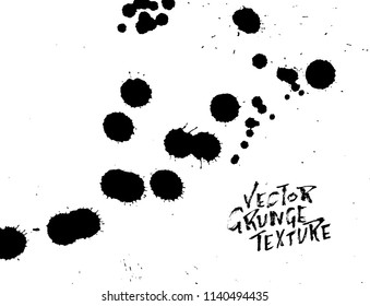 Handdrawn grunge texture. Abstract ink drops background. Black and white grunge illustration. Vector watercolor artwork pattern.