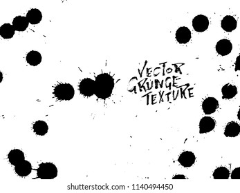 Handdrawn grunge texture. Abstract ink drops background. Black and white grunge illustration. Vector watercolor artwork pattern.