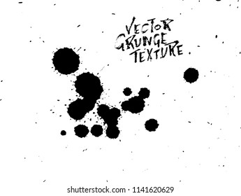 Handdrawn grunge texture. Abstract ink drops background. Black and white grunge illustration. Vector watercolor artwork pattern.