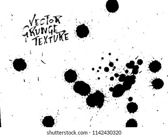 Handdrawn grunge texture. Abstract ink drops background. Black and white grunge illustration. Vector watercolor artwork pattern.