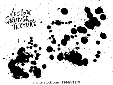 Handdrawn grunge texture. Abstract ink drops background. Black and white grunge illustration. Vector watercolor artwork pattern.