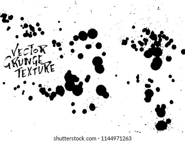 Handdrawn grunge texture. Abstract ink drops background. Black and white grunge illustration. Vector watercolor artwork pattern.