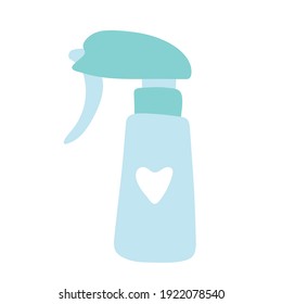 Hand-drawn hairdressing items, tools. Vector accessory for a beauty salon isolated on white. Cute baby kids flat cartoon style. Hair cutting and styling. Hair, barber, barbershop, spray, pulverizer 