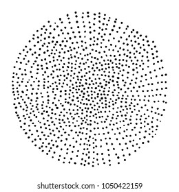 hand-drawn halftone circle