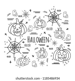 Hand-drawn Halloween doodles
