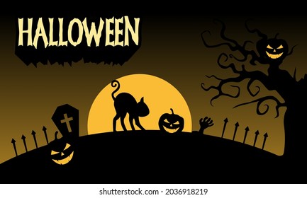 Handdrawn halloween wallpaper logo design template