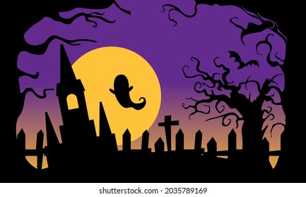 Handdrawn halloween wallpaper logo template