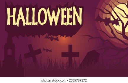 Handdrawn halloween wallpaper logo template
