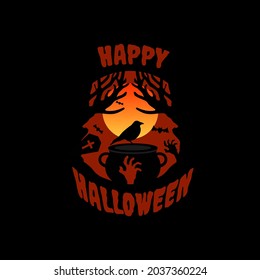 Handdrawn halloween wallpaper logo template