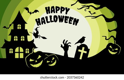 Handdrawn halloween wallpaper logo template