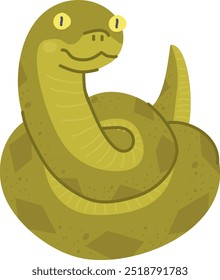 Ilustración vectorial de serpiente feliz dibujada a mano