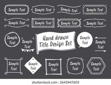Hand-drawn heading design illustration set (blackboard chalk)