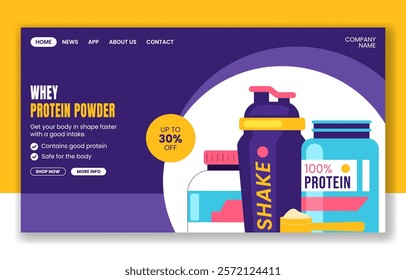 Hand-Drawn Healthy Protein Supplements Template for Social Media Landing Page
