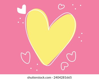 hand-drawn heart background doddle vector illustration