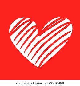 A hand-drawn heart. Design concept for Valentine's Day. Vector illustration