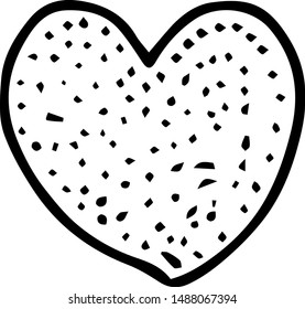 Handdrawn heart doodle icon. Hand drawn black sketch. Sign symbol. Decoration element. White background. Isolated. Flat design. Vector illustration.