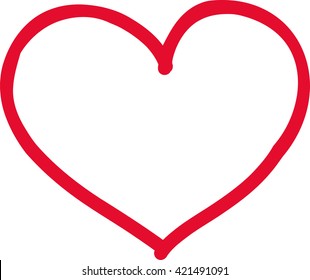 Icono de corazón dibujado a mano