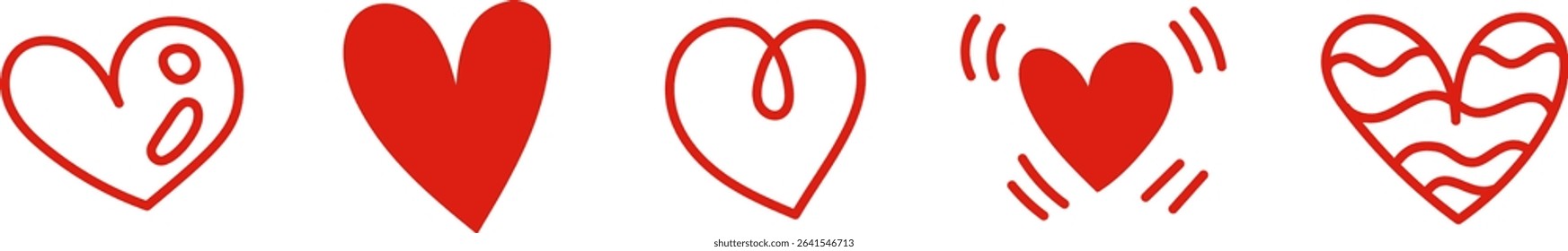 Hand-drawn heart icon. Doodle-style heart. Symbol of Valentine's Day and love. Vector material.