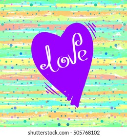 Hand-drawn heart with the inscription, postcard Valentine's Day. Vector illustration EPS10