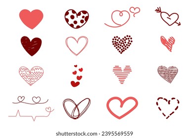 A hand-drawn heart isolated on a white background. Vector illustration for your graphic design