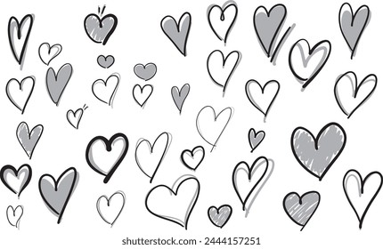 Hand-drawn heart mark, use black and gray