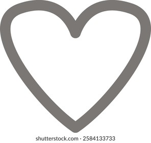 Handdrawn Heart Outline Vector Illustration