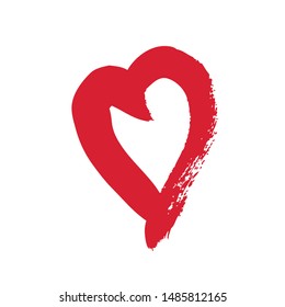 hand-drawn heart shape with a brush, vector illustration