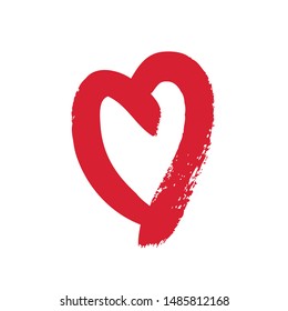hand-drawn heart shape with a brush, vector illustration
