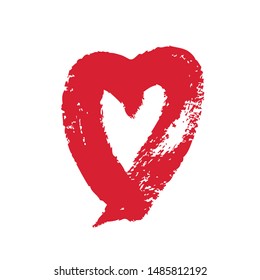 hand-drawn heart shape with a brush, vector illustration